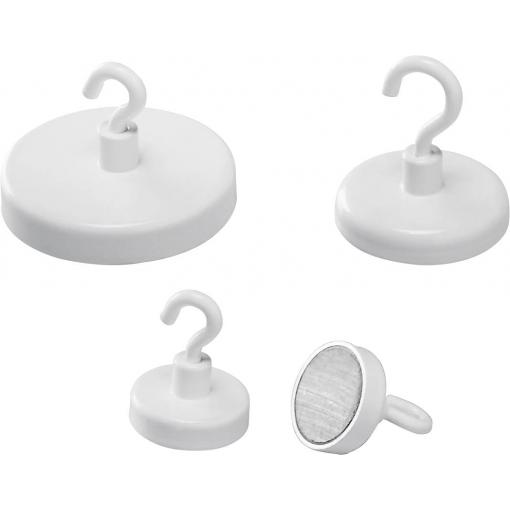 magnetoplan magnet s háčkem (Ø) 25 mm kulatý bílá 10 ks 52625S10
