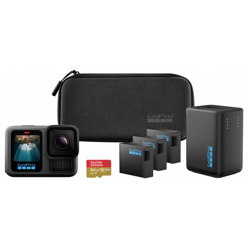 GoPro HERO13 POWER BUNDLE Sportovní outdoorová kamera 5,3 K, 4K, 2,7K, Full HD, Bluetooth, duální displej, dotyková obrazovka, odolné proti prachu, odolné