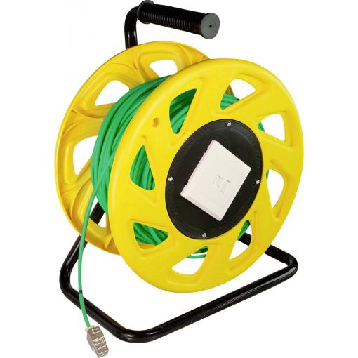 LogiLink CQ5060S RJ45 síťové kabely, propojovací kabely CAT 7 S/FTP 60 m zelenožlutá bez halogenů, Vyvíjí málo spalin, krytí PUR 1 ks