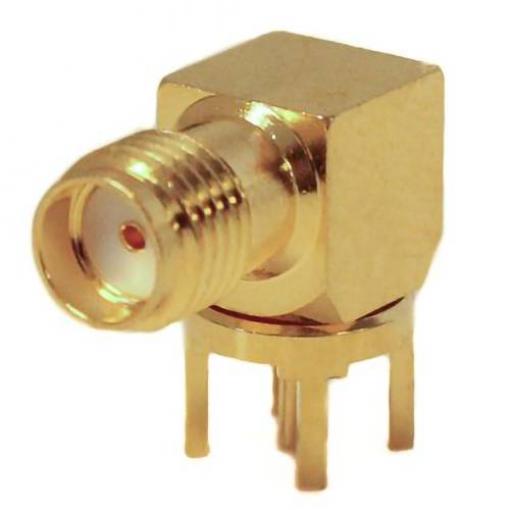 Mueller Electric BU-1420701301 adaptérový konektor, SMA zásuvka - deska tištěných spojů, mosaz