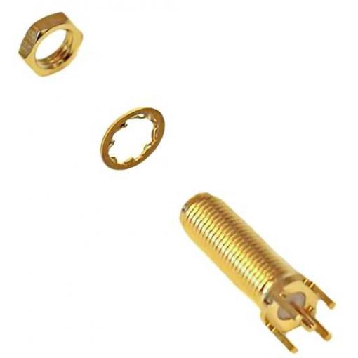 Mueller Electric BU-1420701491 adaptérový konektor, SMA zásuvka - deska tištěných spojů, mosaz