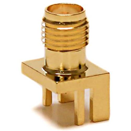 Mueller Electric BU-1420701841 adaptérový konektor, SMA zásuvka - deska tištěných spojů, mosaz