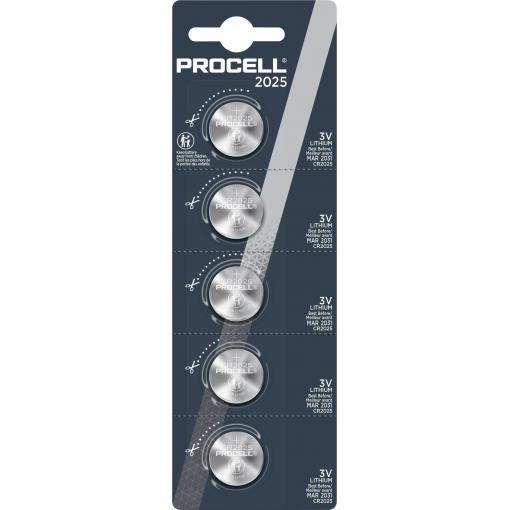 PROCELL knoflíkový článek CR 2025 3.0 V 5 ks 165 lithiová
