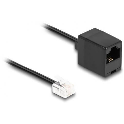 Delock telefonní kabel 1 m černá