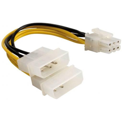 Delock napájecí kabel 15 cm černá, bílá, žlutá