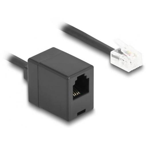 Delock telefonní kabel 1 m černá