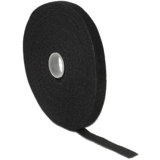Delock 18712 pásek se suchým zipem ke spojování háčková a flaušová část (d x š) 10 m x 13 mm černá 1 ks