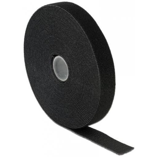 Delock DeLOCK - Klettverschluss - 10 m - Schwarz pásek se suchým zipem ke spojování háčková a flaušová část (d x š) 10 m x 20 mm černá 1 ks