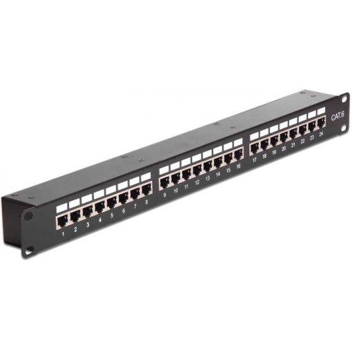 Delock 43295 patch panel 483 mm (19) CAT 6 1 U černá
