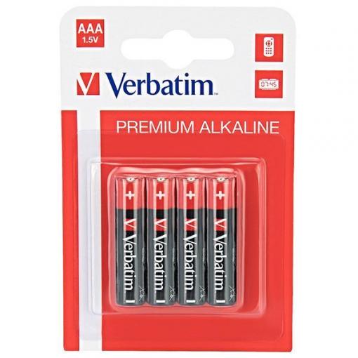 Baterie Verbatim AAA (LR03) alkalická 1,5 V, balení 4 ks