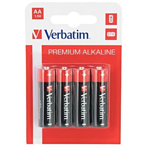 Baterie Verbatim AA (LR6) 1,5 V alkalická, balení 4 ks