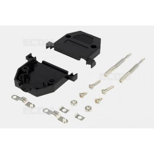 Kryt na konektor D-SUB 25 pinů DS1045-25BP1L1-A, ABS, černý