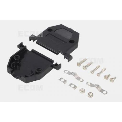 Kryt na konektor D-SUB 25 pinů DS1045-25BP1S1-A, ABS, černý