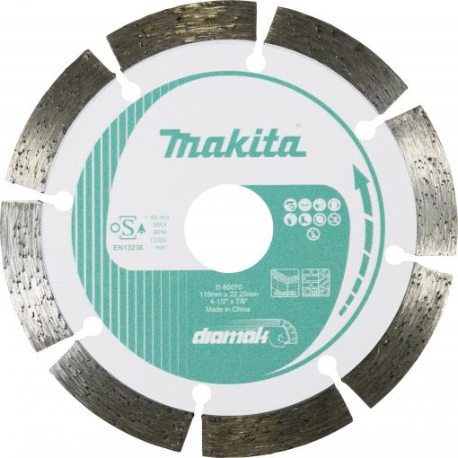 Makita D-80070 diamantový řezný kotouč Průměr 115 mm Ø otvoru 22.23 mm beton, cihla, Vápenopísková cihla 1 ks