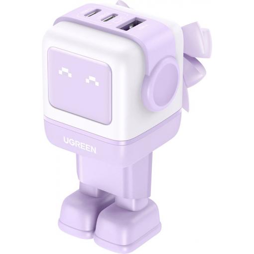UGREEN Uno RG nabíjecí adaptér, Rychlonabíječka, USB-C® zásuvka, USB-C® zásuvka, USB-A zásuvka, 65 W, Dodávka energie, růžová