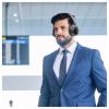 LogiLink BT0071 sluchátka uzavřená (Over Ear) Bluetooth® černá Potlačení hluku Dálkový ovladač, čelový pásek, headset