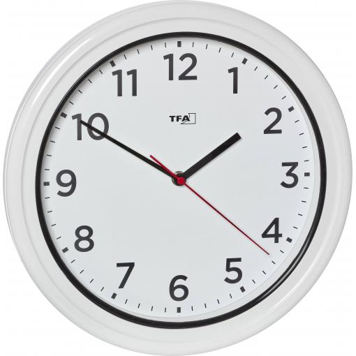 TFA Dostmann 60.3078.02 Quartz outdoorové hodinky 33 cm x 52 mm , bílá, odolné proti stříkající vodě