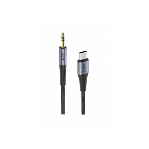 Adaptér iPEAX 90010139 USB-C / JACK 3,5mm (pro poslech hudby) Black