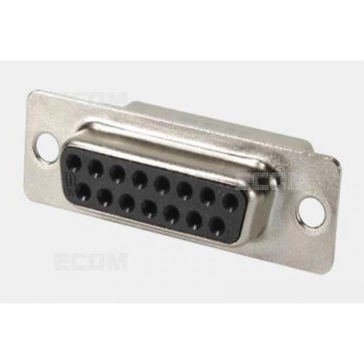 D-SUB zásuvka DS1034-15FBNSISS, 15 pinů, 180°, Au kontakty