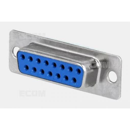 D-SUB zásuvka DS1034-15FUNSISS, 15 pinů, 180°, Au kontakty