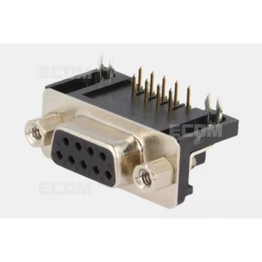 D-SUB zásuvka DS1037-01-09FNAKSI74, 9 pinů, 90°, pozlacená