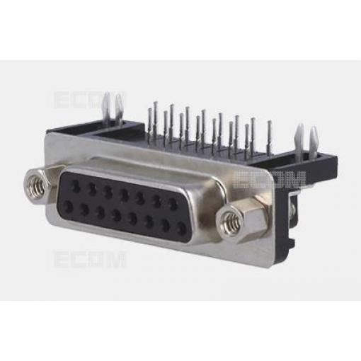 D-SUB zásuvka DS1037-01-15FNAKSI74, 15 pinů, 90°, Au, černá