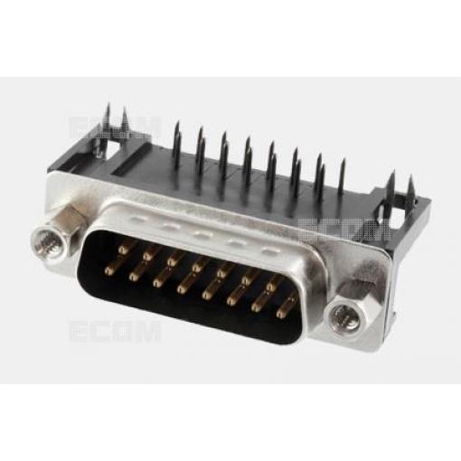 D-SUB vidlice DS1037-15, 15 pinů, úhlové vývody 90°, Au kontakty