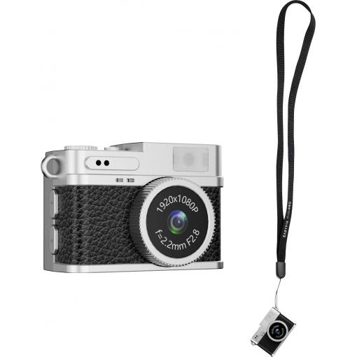 Easypix MiniPro XS1 digitální fotoaparát 2 Megapixel černá, stříbrná Full HD videozáznam, s vestavěným bleskem, integrovaný akumulátor