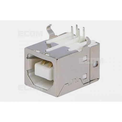 Konektor USB-B zásuvka 2×2, 90°, Au, bílá, DS1099-WN0-FE