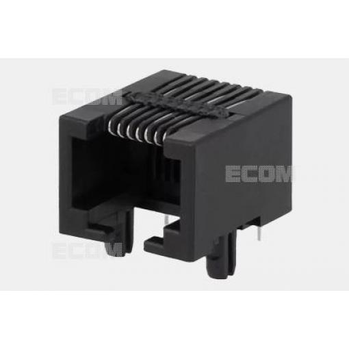 Telefonní zásuvka RJ-45 8P8C DS1134-S80BPX, 90°, Au, černá