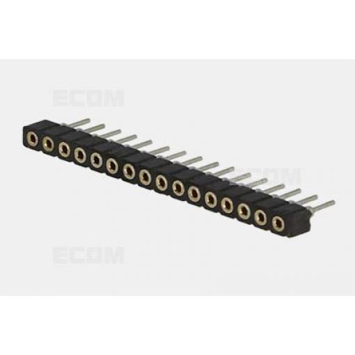 Patice SIL řadová 1×16, rozteč 2 mm, 180°, cín, černá