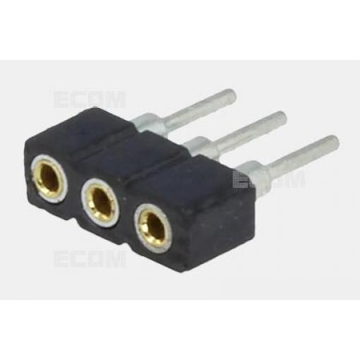 Patice SIL řadová 1×3, rozteč 2 mm, 180°, Sn, černá