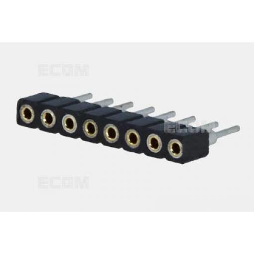 Patice SIL řadová 1×8, rozteč 2 mm, 180°, cín, černá