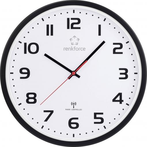Renkforce RF-6826036 DCF nástěnné hodiny 32 cm x 45.5 mm, bílá/černá