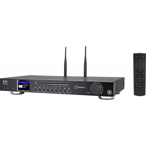 Renkforce RF-DAB-IR1702 RF-6748346 rádio CD, DAB+, FM, internetové, CD, Bluetooth, DLNA, Wi-Fi, internet, vč. dálkového ovládání, černá