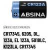 Absina speciální typ baterie CR-123A lithiová 1300 3 V 8 ks