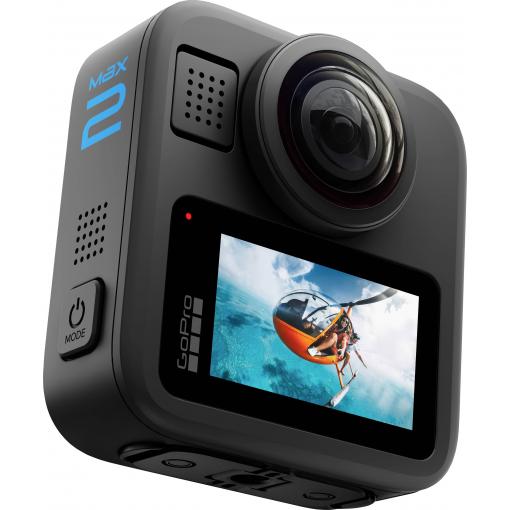 GoPro MAX2 Akční panoramatická (360°) kamera dotyková obrazovka, chráněné proti stříkající vodě, 4K, Bluetooth, odolné proti nárazům, 8K, 360°, stabilizace