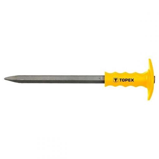 Sekáč špičatý TOPEX, 400 × 19 mm, s ochranou