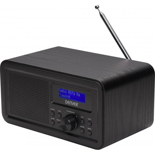 Denver DAB-30B 111111000450 stolní rádio, DAB, DAB+, FM, DAB+, funkce alarmu, černá