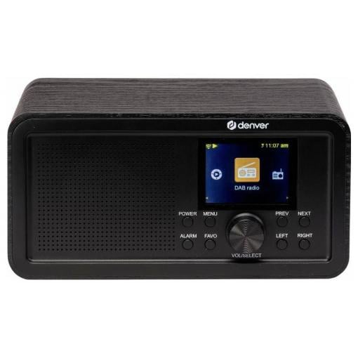 Denver DIR-200 111111000660 internetové stolní rádio, DAB+, FM, internetové, internet, FM, Bluetooth, DAB+, Wi-Fi, funkce alarmu, černá