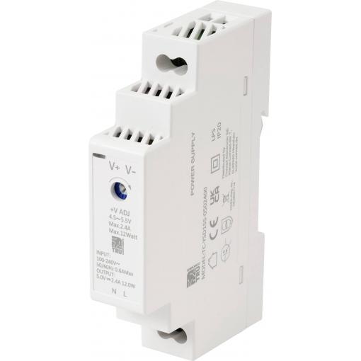 TRU COMPONENTS TC-13713360 síťový zdroj na DIN lištu Spotřeba (Stand-By) 0.3 W 5 V/DC 2.4 A 12 W Počet výstupů:1 x Obsah 1 ks