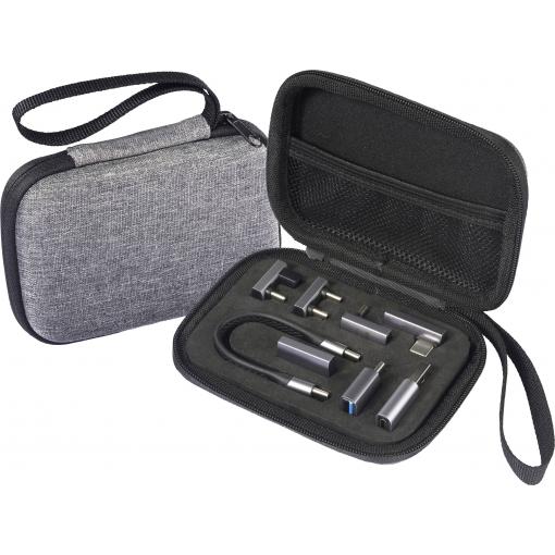 Renkforce USB3®, USB 3.1 Gen 1 (USB 3.0) propojovací kabel [1x USB 3.0 - 1x ] USB-C® Aluminum adapter Kit set with bag in grey color 0.13 m 8K UHD
