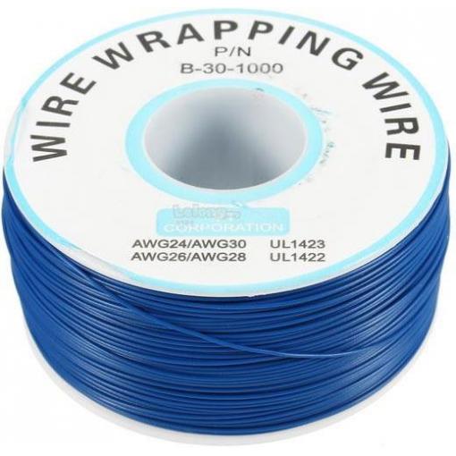 Vodič měděný 0,05 mm² Cu, modrý, 30 AWG, balení 230 m