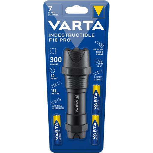 Svítilna VARTA LED 6W, vč.3R3, kovová, INDESTRUCTIBLE F10 Pro