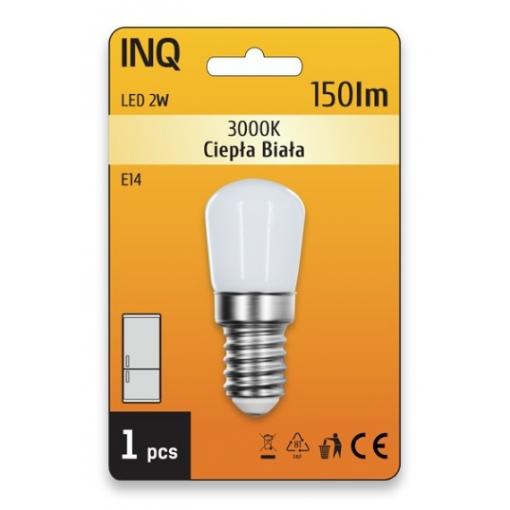 LED žárovka INQ, E14 2W/18W do lednice, teplá bílá    IN418041
