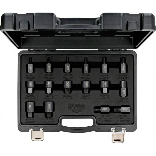 KS Tools 152.1105 Sada šroubovacích adaptérů pro vytahováky vstřikovačů, 16 ks