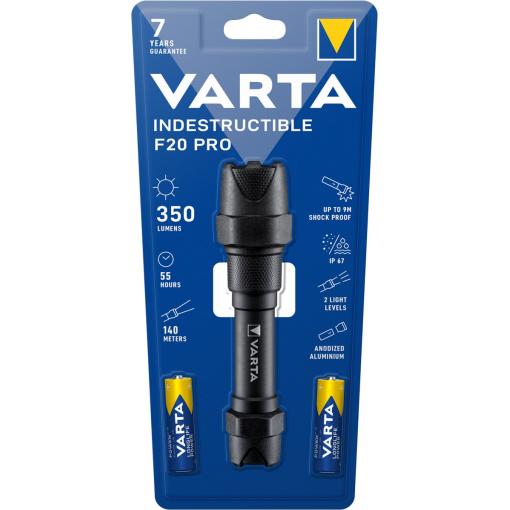 Svítilna VARTA LED 1W, vč.2R6, kovová, INDESTRUCTIBLE F20 Pro