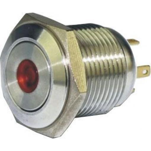 Tlačítko OFF-(ON) GQ16F-10DM, 250 V / 3 A, červené LED prosvětlení 12 V