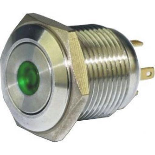 Tlačítko OFF-(ON) GQ16F-10DM, 250 V / 3 A, zelené LED prosvětlení 12 V