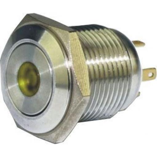 Tlačítko OFF-(ON) GQ16F-10DM, 250 V / 3 A, žluté LED prosvětlení 12 V